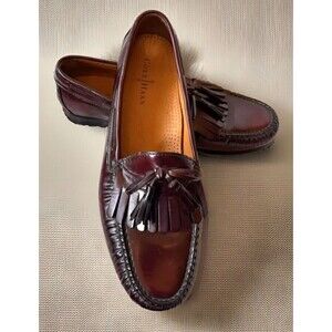 Cole Haan Men’s Dress Shoes 11D Burgundy Pinch Tassel Kiltie Loafer C02692